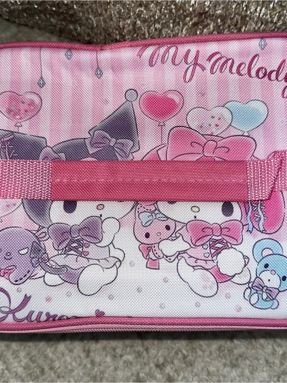 Pink Kids Carry Case/insulated lunchbox with Character Print